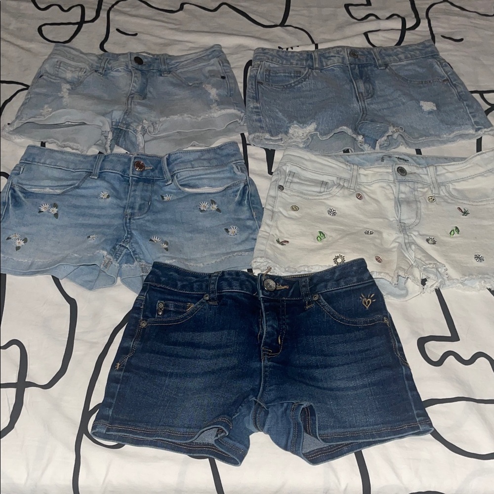 Art Class Kids Denim Shorts in Dark Blue & Light Blue
